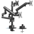 Brateck LDT20-C036UP Triple Monitor Aluminum Slim Pole Held Mechanical Spring Monitor Arm - Fit Most 17""-27"" Monitors Up to 7kg per screen VESA 75x75/100x100
